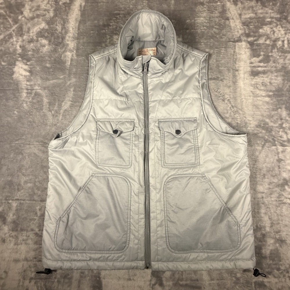 Filson Primaloft Puffer Vest Men's XL Gray Reversible Pockets Packable Outdoors - Picture 2 of 13